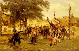 The Bowling Champion by Wilhelm Carl August Zimmer Oil Painting