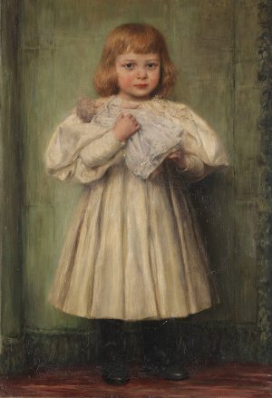 Madchen mit Puppe by Wilhelm Carl Rauber Oil Painting
