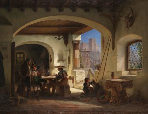 Picadores in einer spanischen Taverne am Fuse der Alhambra by Wilhelm Gail Oil Painting