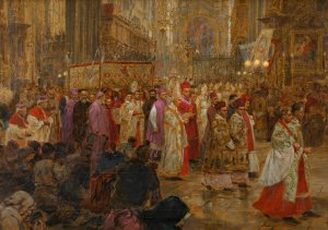 Der XXIII. Internationale Eucharistische Kongress in Wien by Wilhelm Gause Oil Painting