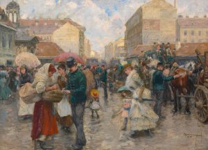 Die Favoritenlinie by Wilhelm Gause Oil Painting