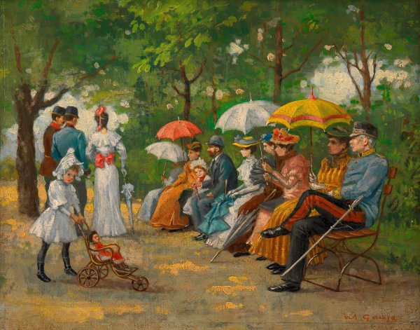 Main Product Photo of Die Lasterallee im Wiener Prater  Painting by Wilhelm Gause