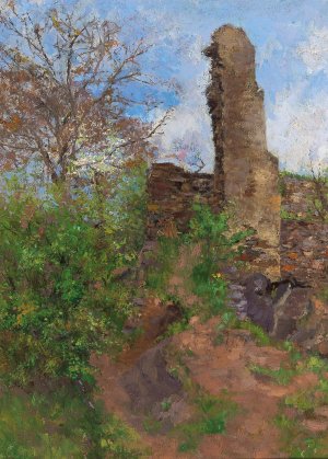 Wachau, Town Wall in Stein by Wilhelm Gause Oil Painting