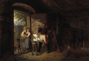 Der Hornist by Wilhelm Hahn Oil Painting