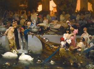 Roman Orgy by Wilhelm Kotarbinski Oil Painting