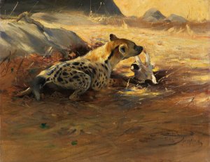 Hyane by Wilhelm Kuhnert Oil Painting