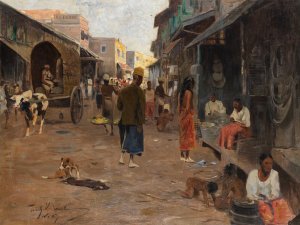 Strasenszene auf Ceylon by Wilhelm Kuhnert Oil Painting