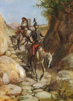 Don Quixote og Sancho Pancha kommer hjem fra de sorte bjerge by Wilhelm Marstrand Oil Painting