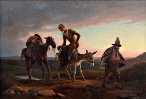 Don Quixote's first ride home by Wilhelm Marstrand Oil Painting