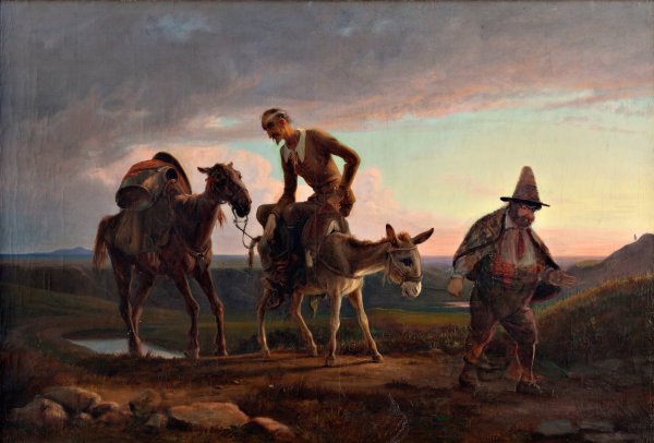 Don Quixote's first ride home by Wilhelm Marstrand - Hand-Painted Oil Painting Reproduction