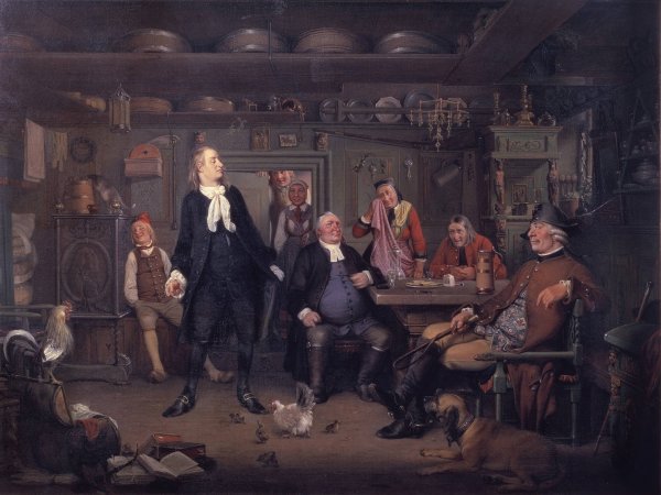 Fra Ludvig Holbergs 'Erasmus Montanus', III akt, 3. scene  by Wilhelm Marstrand - Hand-Painted Oil Painting Reproduction