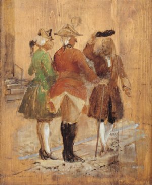 Holberg gar af vejen for Jacob von Thyboe og Jean de France by Wilhelm Marstrand Oil Painting