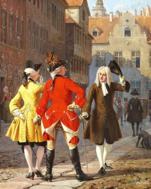 Jacob v. Thybo og Jean de France by Wilhelm Marstrand Oil Painting