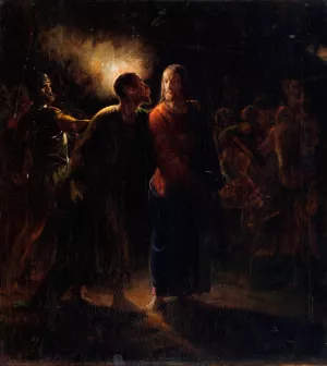 Kiss of Judas by Wilhelm Marstrand Oil Painting