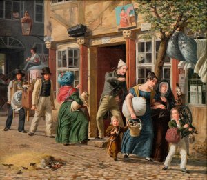 Moving Day Scene by Wilhelm Marstrand Oil Painting