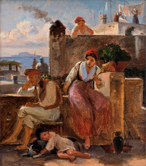 Neapolitan way of life. Study by Wilhelm Marstrand Oil Painting