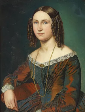 Portraet af ung kvinde med slangekroller by Wilhelm Marstrand Oil Painting
