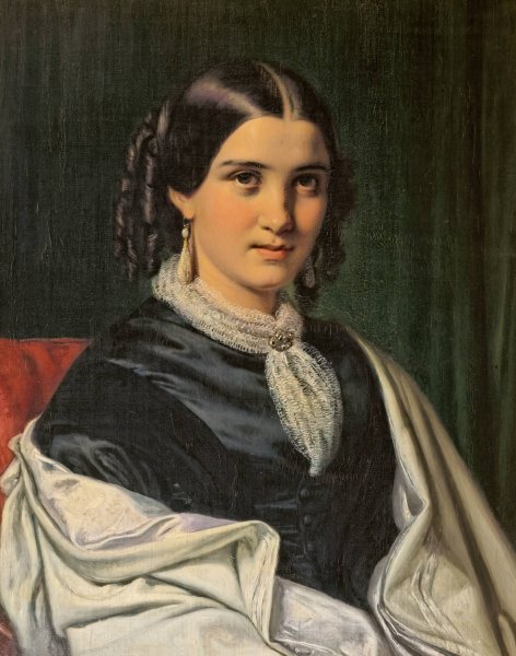 Portrait of Mrs. Vilhelmine Heise, born Hage  by Wilhelm Marstrand - Hand-Painted Oil Painting Reproduction