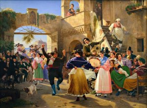 Romans Gathered for Merriment at an Osteria by Wilhelm Marstrand Oil Painting