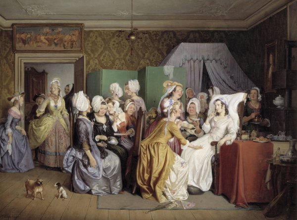Main Product Photo of Scene from Ludwig Holberg's The Lying-in Room  Painting by Wilhelm Marstrand