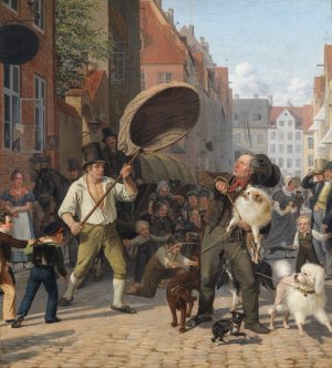 Street Scene in the Dogdays by Wilhelm Marstrand Oil Painting