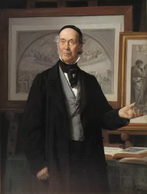 The Art Historian Niels Lauritz Hoyen by Wilhelm Marstrand Oil Painting