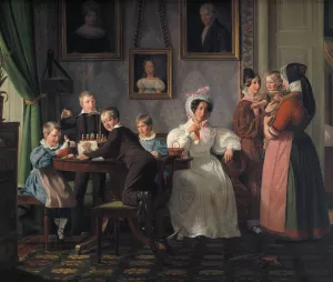 The Waagepetersen Family by Wilhelm Marstrand Oil Painting