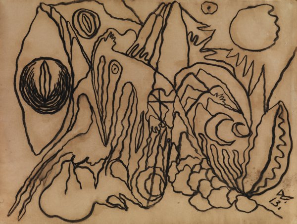Main Product Photo of Astrale Landschaft IV  Painting by Wilhelm Morgner