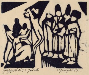 Crucifixion I by Wilhelm Morgner Oil Painting