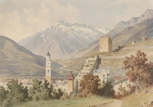 Blick Uber Meran by Wilhelm Pollak Oil Painting