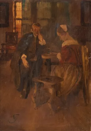 Company of a married couple by Wilhelm Schreuer Oil Painting