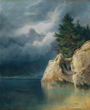 Gebirgssee by Wilhelm Steinfeld Oil Painting