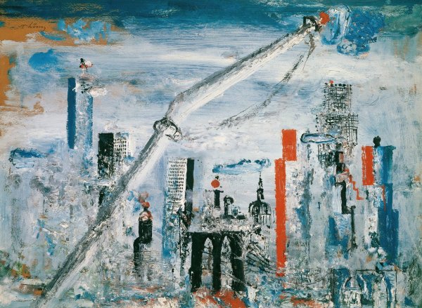 Ansicht von Manhattan  by Wilhelm Thony - Hand-Painted Oil Painting Reproduction