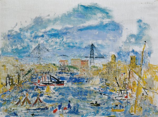Hafen von Marseille  by Wilhelm Thony - Hand-Painted Oil Painting Reproduction