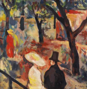 Spazierganger im Park Oil painting by Wilhelm Thony
