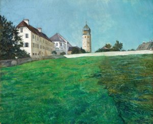 A View of Frauenchiemsee by Wilhelm Trubner Oil Painting