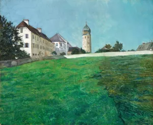A View of Frauenchiemsee by Wilhelm Trubner Oil Painting
