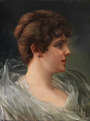 Bildnis einer Dame im Profil by Wilhelm Trubner Oil Painting