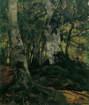 Buchenwald mit Liebespaar by Wilhelm Trubner Oil Painting