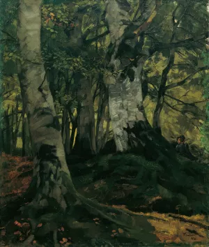 Buchenwald mit Liebespaar by Wilhelm Trubner Oil Painting