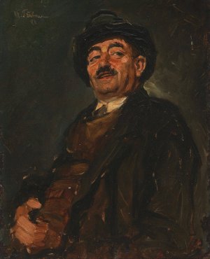 Camille lachend by Wilhelm Trubner Oil Painting