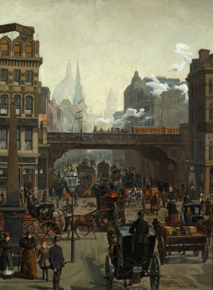 Ludgate Hill, London Oil painting by Wilhelm Trubner