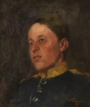 Nikolaus Trubner als Dragoner by Wilhelm Trubner Oil Painting