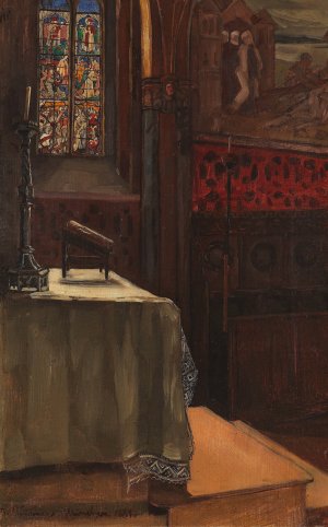 Pippinger Kirche bei Pasing by Wilhelm Trubner Oil Painting