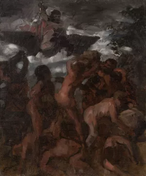 Study for the Gigantenschlacht by Wilhelm Trubner Oil Painting