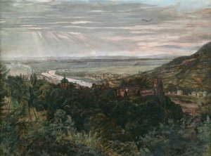 View of Heidelberg by Wilhelm Trubner Oil Painting
