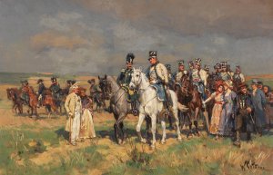 Begegnung auf der Landstrase by Wilhelm Velten Oil Painting