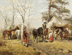 Die Rast by Wilhelm Velten Oil Painting