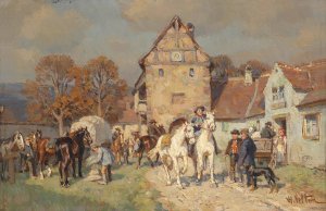 Markttag in Franken by Wilhelm Velten Oil Painting