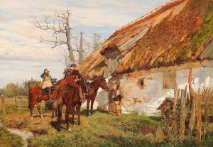 Resting by the Barn by Wilhelm Velten Oil Painting